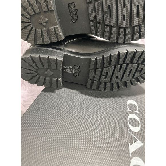 Coach Women's Leighton Black High-Top Leather Boot - Black 6M - Picture 5 of 7